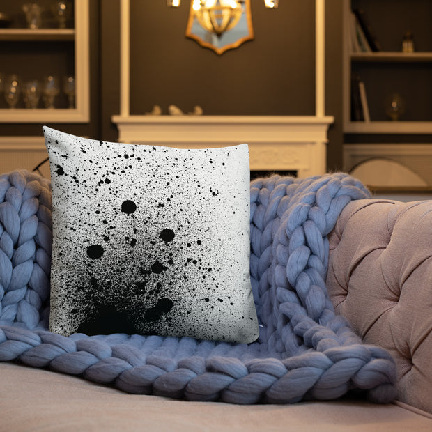 Black Splat Premium Throw Pillow