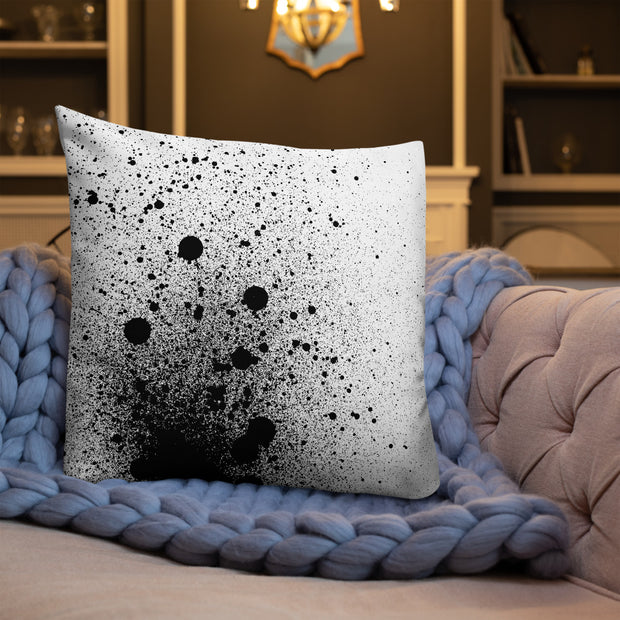 Black Splat Premium Throw Pillow