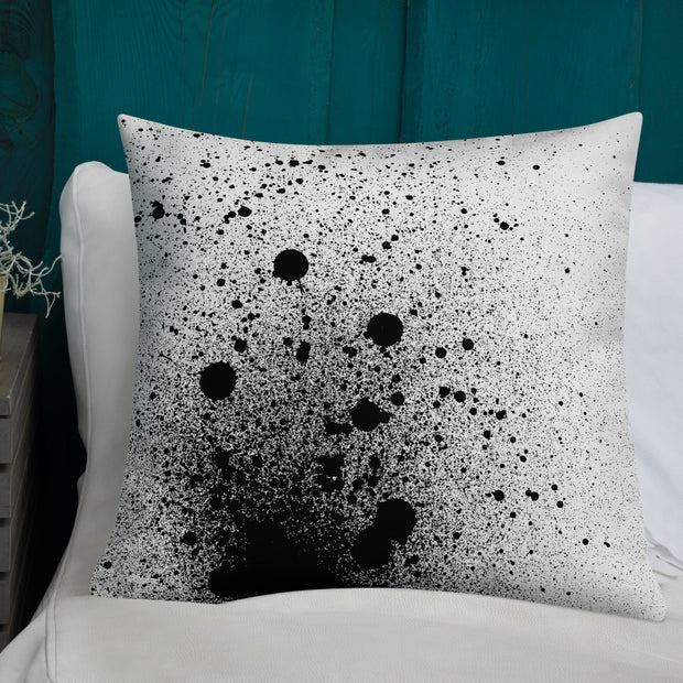 Black Splat Premium Throw Pillow