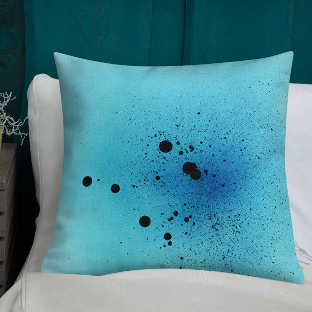 Blue Spray Premium Throw Pillow