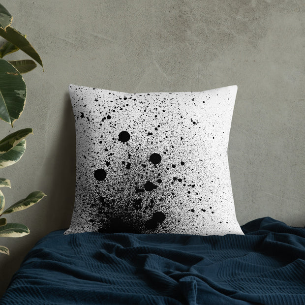 Black Splat Premium Throw Pillow